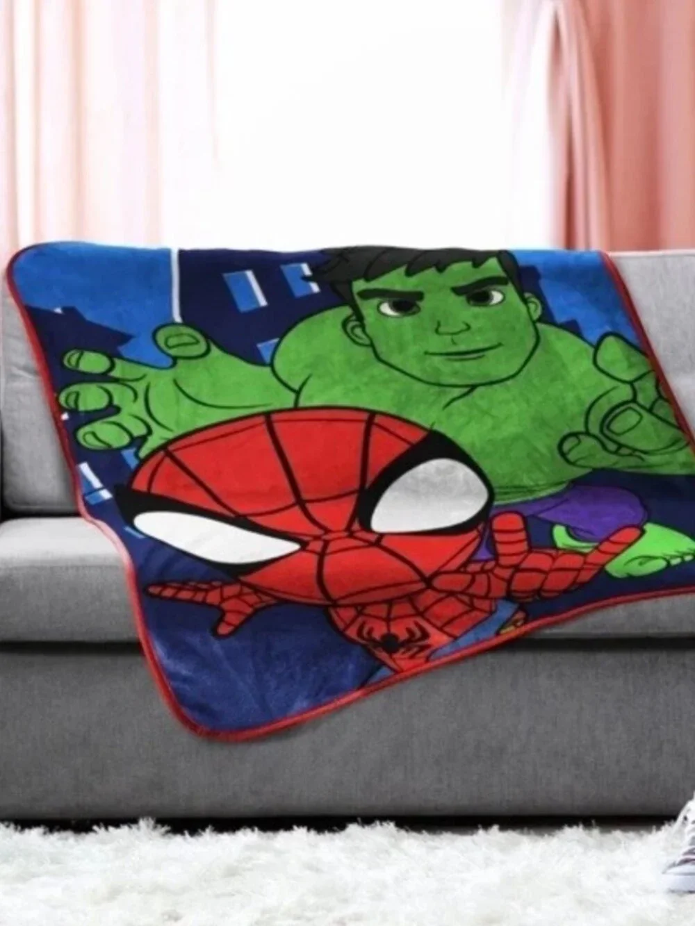 Marvel Spidey Throw Blanket 46x60 Kids Spider Man Soft Plush